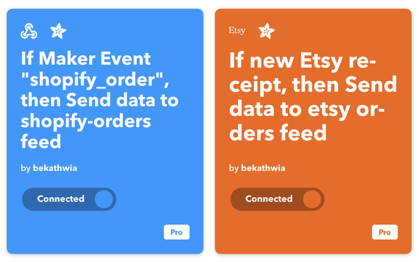 소프트웨어: IFTTT + Adafruit IO
